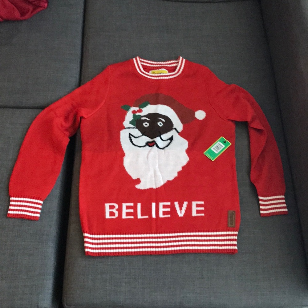 NEW Tipsy Elves Black Santa ugly Christmas sweater